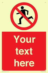 Custom No Running Sign